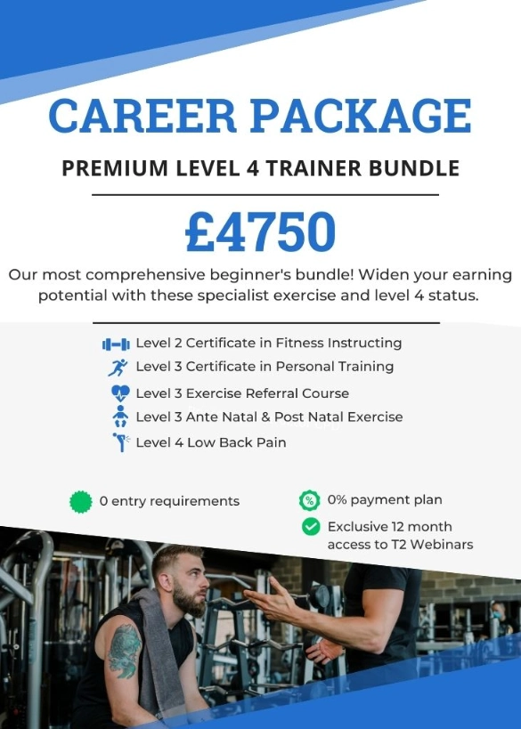 Premium Level 4 Trainer Bundle career package by T2 Fitness Education